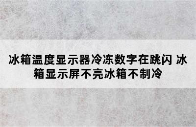 冰箱温度显示器冷冻数字在跳闪 冰箱显示屏不亮冰箱不制冷